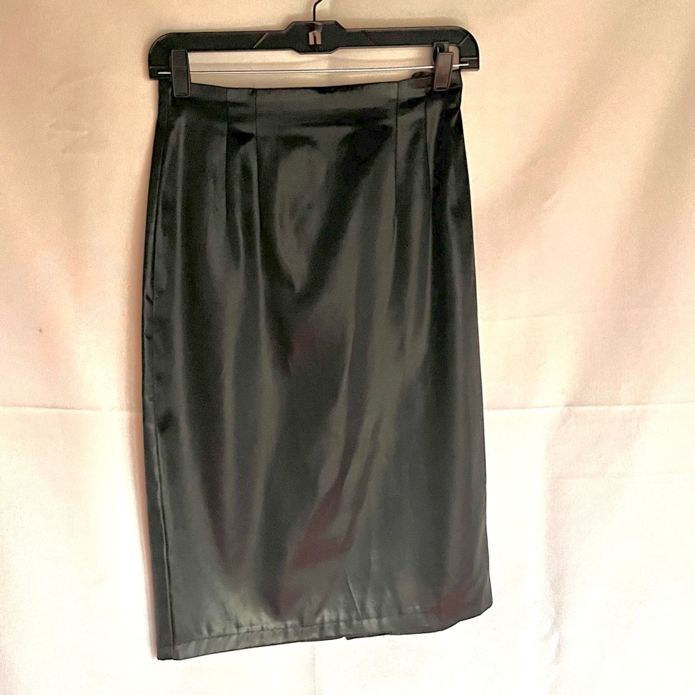 Black Satin Pencil Skirt Size 4